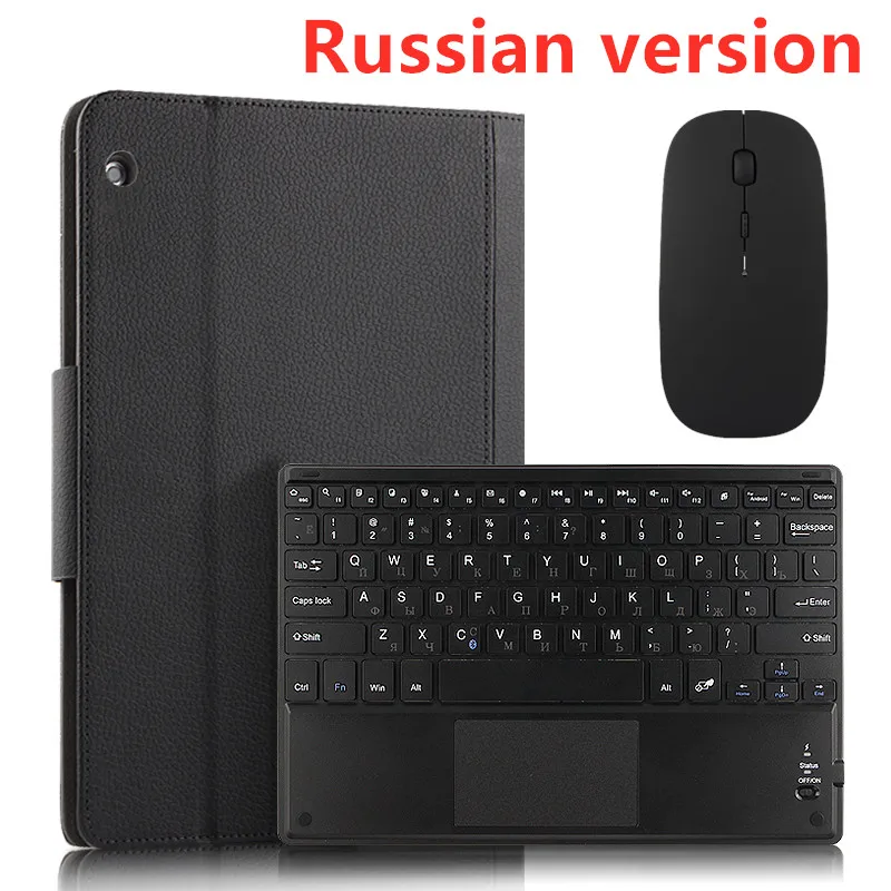 black mouse Russian Чехол для lenovo Tab M10 TB-X605L X605F i TB-X505L 10,1, защитный чехол с Bluetooth клавиатурой, защитный чехол из искусственной кожи для планшета M10 10,1" - Цвет: black mouse Russian