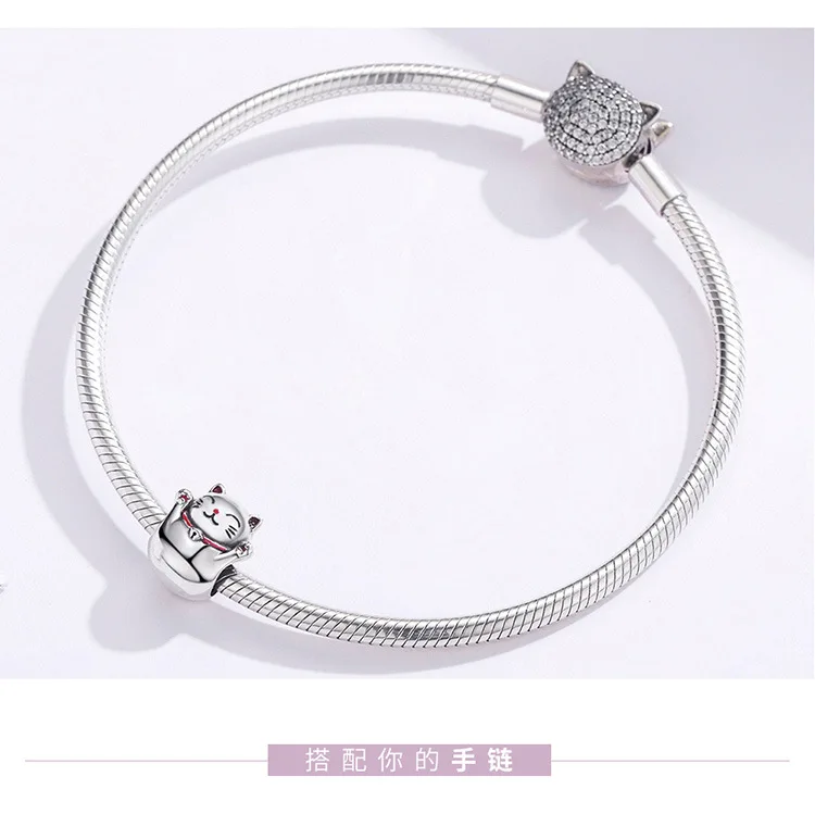 Lucky Cat Diy аксессуары разделительные бусины для изготовления ювелирных изделий подходят талисманы pandora браслет серебро 925