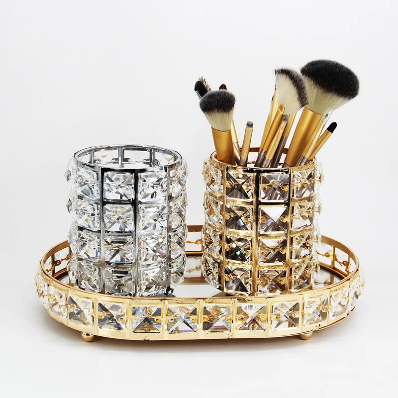 European Crystal Tray Cosmetic Storage Stand Wedding Party Birthday Cupcake Dessert Display Jewelry Organizer | Дом и сад