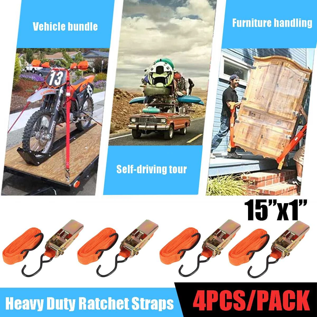 4 Pcs Ratchet Tie Down Cargo Straps Lashing Package Webbing Hold Secure Ratchet Belt Straps Moving Hauling Trucks Motorcycle Tensioning Belts Aliexpress
