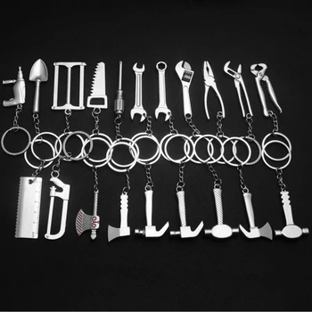 

Mini Metal Model Toy Hammer Saw Axe Wrench Electrodrill Scissors Small Alloy Pendants With Chains Key Chains Gifts