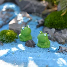 10 шт Миниатюрный Сказочный Сад изделия из смолы Животные орнамент кукольный домик растительный горшок DIY Декор украшение для дома и офиса-синий глаз лягушка