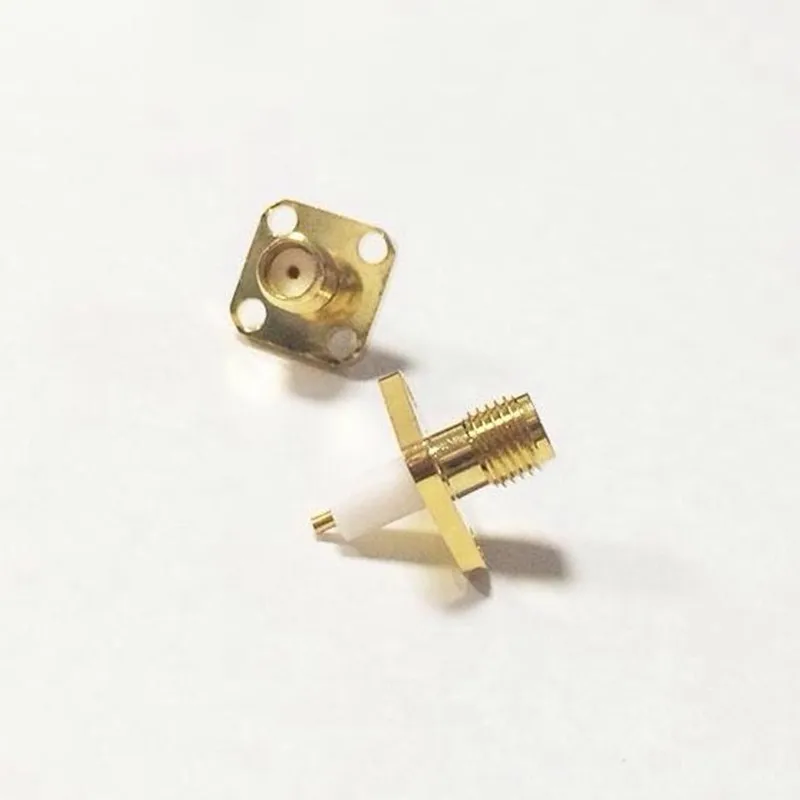 5 шт. позолоченные медные SMA-KFD6 4 отверстия фланец припой RF разъем изолятор длина 6