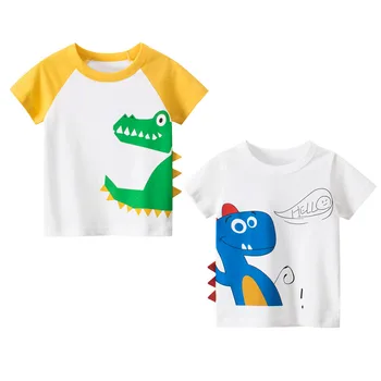

2 PCS Childrens Boys T-Shirt Baby Cotton Clothing Summer T-shirt Kids Cartoon pattern Top Tee