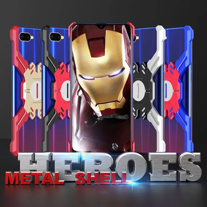 Чехол для OPPO R15X, металлический бампер, серия Hero, роскошный алюминиевый защитный чехол, подставка для монет, чехол для мобильного телефона R15X