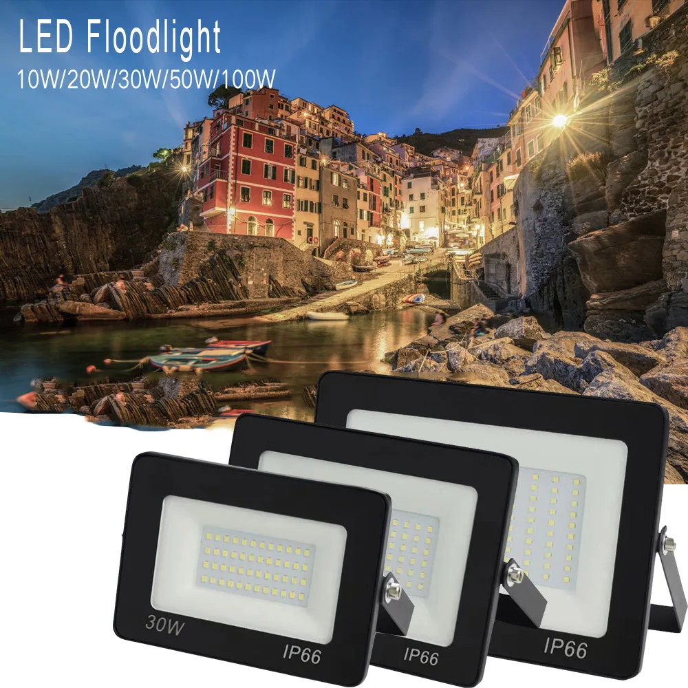 

LED Floodlight 150W 100W 50W 30W 20W Ultra Thin Led Flood Light Spotlight Outdoor AC220V IP 65 Outdoor Wall Lamp Flood Light Led