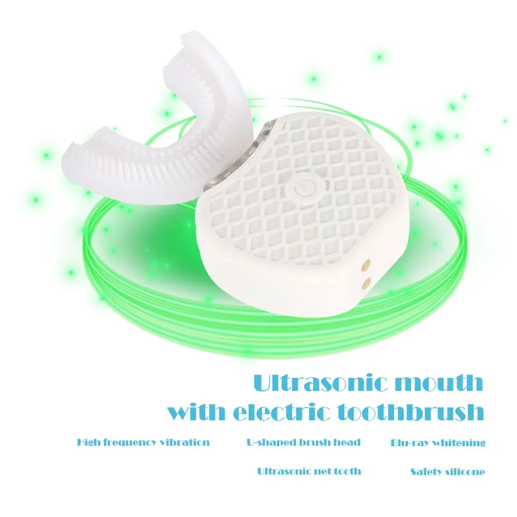 

360 Degree Wireless USB Charging Lazy Automatic Sonic Silicone Electric Toothbrush Teeth Whitening Cleaning Tool Brush Oral Care