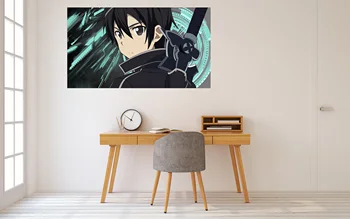 

[Self-Adhesive] 3D Sword Art Online 198 Japan Anime Wall Stickers Mural Decal Wall Murals AJ WALLPAPER Belly