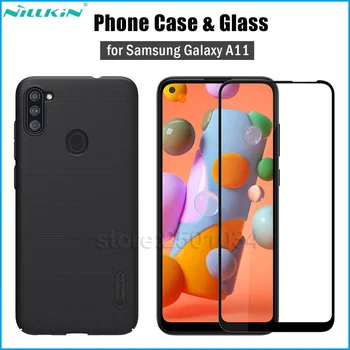 

Nillkin 2-in-1 Frosted Case + Tempered Glass for Samsung Galaxy A11 Cover Matte Case with Full Coverage Screen Protector Film