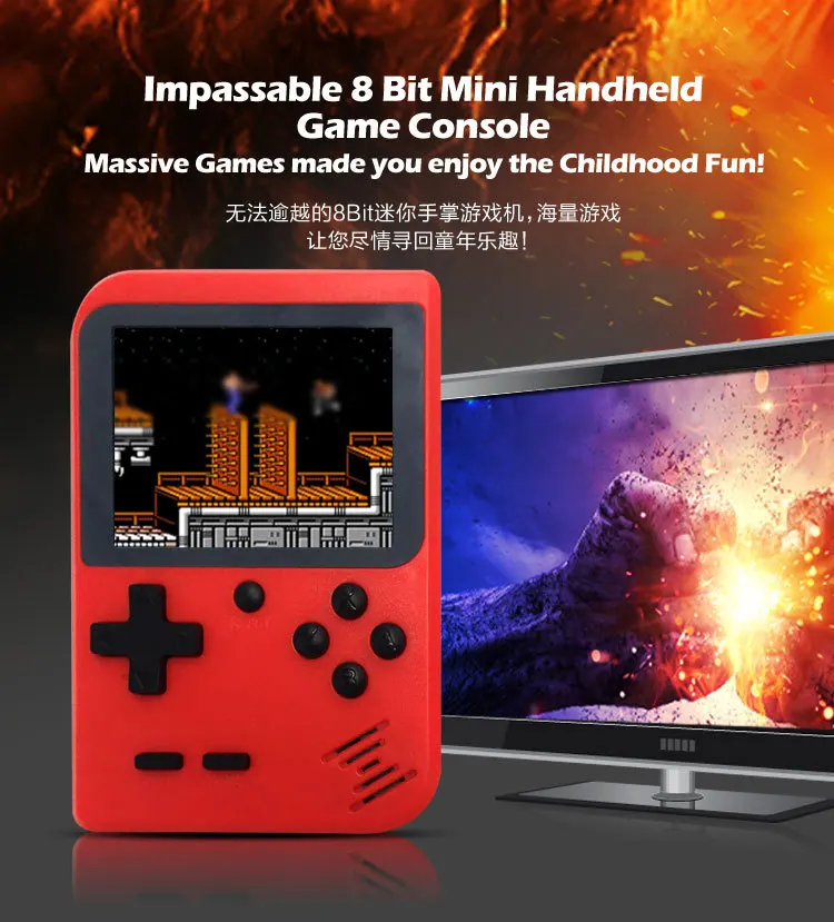 Ретро портативная мини портативная игровая консоль 8-Bit 3,0 дюймов цветной lcd Детский Цветной игровой плеер встроенный 400 игр лучший подарок 2