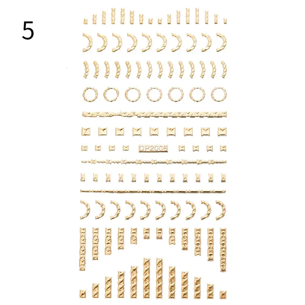 Голографическая Золотая 3D наклейка для ногтей лист кокосового дерева клей для ногтей переводная наклейка Марпл лист водяные наклейки для ногтей украшение - Цвет: Gold 5