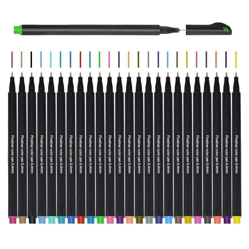 Fine Tip Pens, Fine Line Pens, Set 24 Pieces, Drawing Pen, Fineliners,  Multicolor Pen Set, Art Pen, Coloring Pens, 0.8 Pens, School Supply 