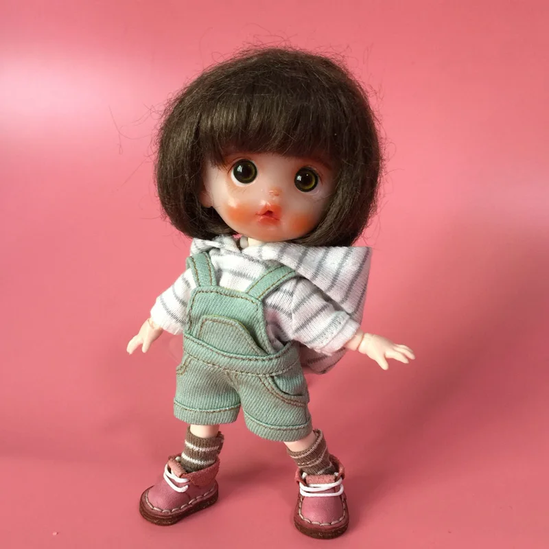 Ob11 Детская Одежда BJD простые джинсы шорты на подтяжках Соединенные Штаты узел Свинья Кукла Одежда яйцо GSC подтяжки