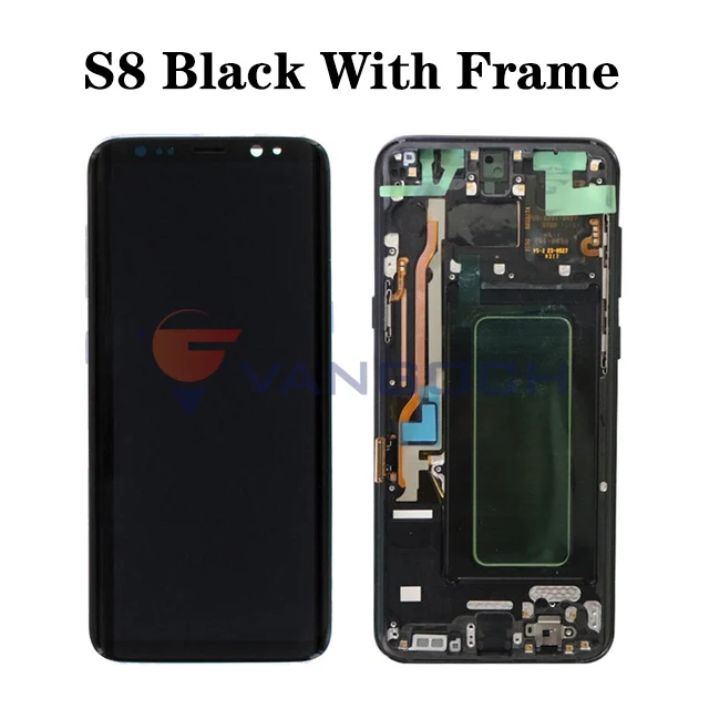 S8 Black Frame И Супер Amoled ЖК-экран для samsung Galaxy S8 дисплей G950 S8 Plus G955 сборка Замена с рамкой - Color: S8 Black Frame