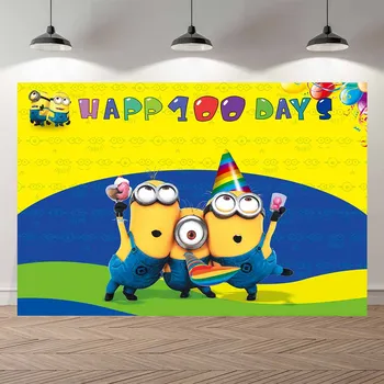 

Seekpro Photography Background cartoon yellow man happy birthday banner baby shower Backdrop Photo Background Photocall