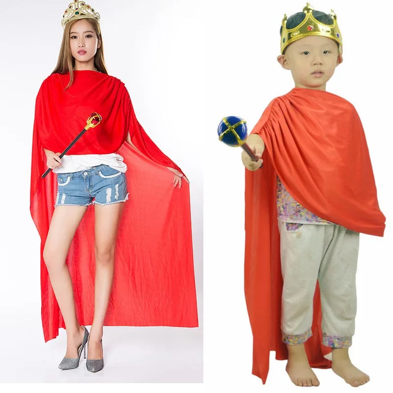 Детский костюм на Хэллоуин для взрослых Королевский король королева корона плащ