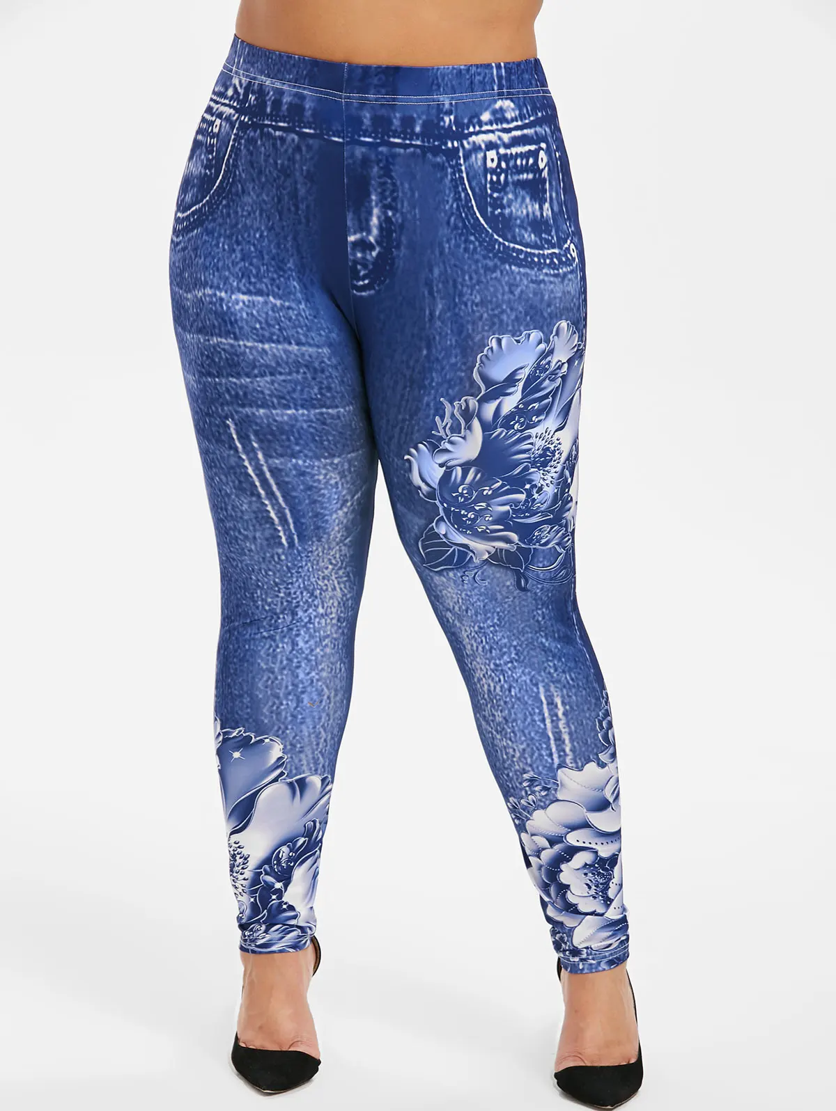 ROSEGAL Plus Size Blueberry Blue 3D 