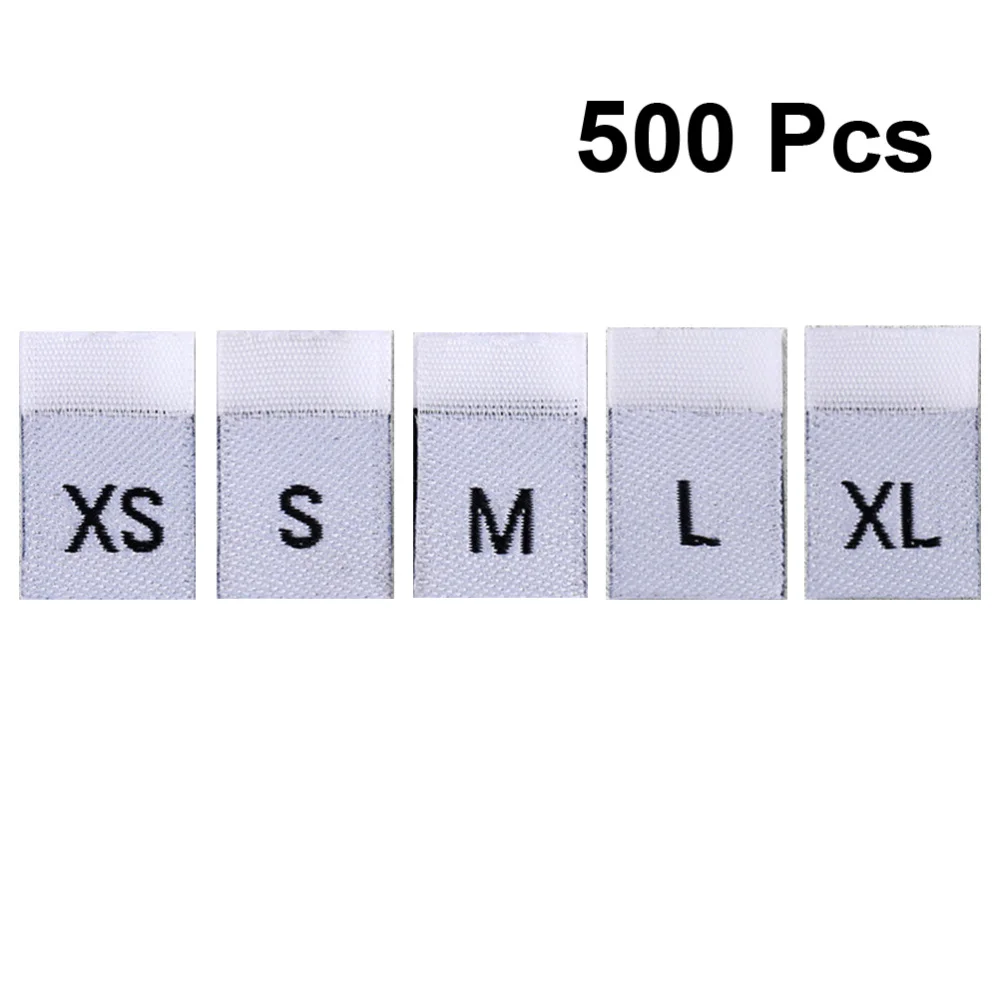 

500PCS Clothes Size Labels Folded Cloth Labels General Woven Size Mark Practical Labels Size Labels For Store Home Use