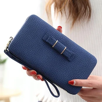 

Wallet Purse Lady Card Holder Handbag Bags Bow Women Long Purse Wallet Solid High Qualith High Capacity Woman Wallets