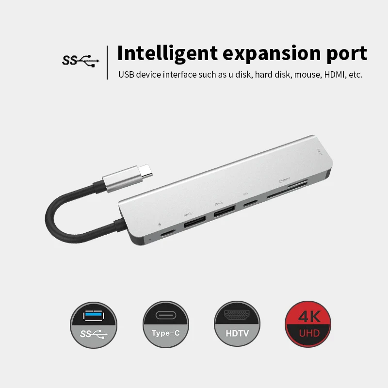 Mosible USB 3 0 type C концентратор к HDMI адаптер для смартфона MacBook Pro/Air 2018 4K Thunderbolt TF SD