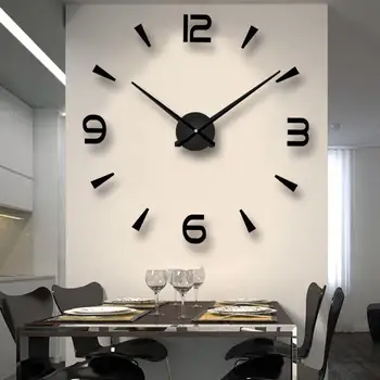 

DIY Large 3D Mirror Surface Circular Wall Clock Number Quartz Watch Reloj De Pared Home Decor Mirror stickers For Living Room