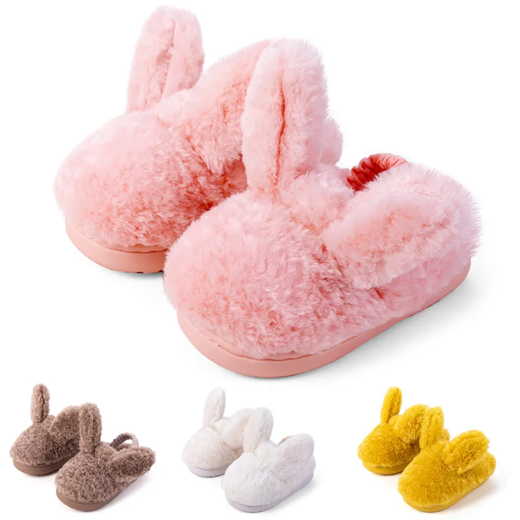 Toddler Boys Girls Slippers Children Fashion Shoes Warm Cute Animal Kid House Shoes Warm Plush Slippers Home Sapato Infantil