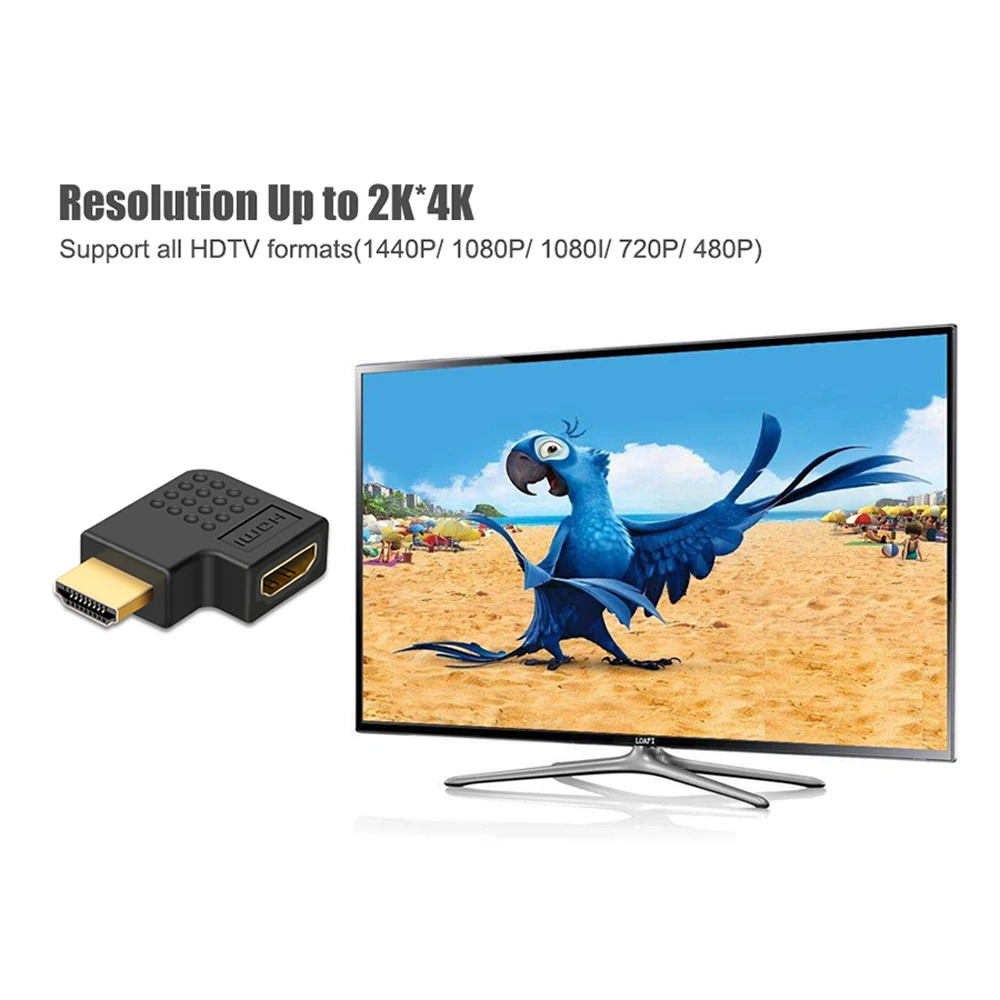 Переходник для кабеля HDMI 270 180 90 градусов прямой угол штекер гнездо конвертер