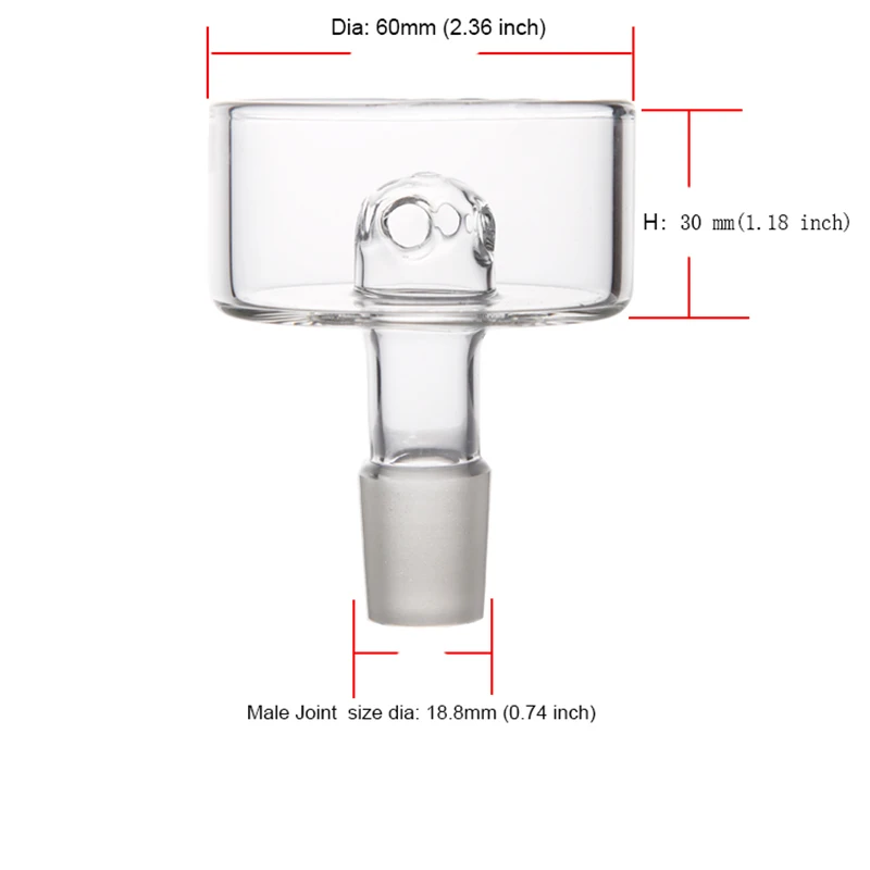 18.8MM Female Joint Glass Hookah Bowl Oil Collector Male Shisha Head Coal Tray Chicha Accessories
