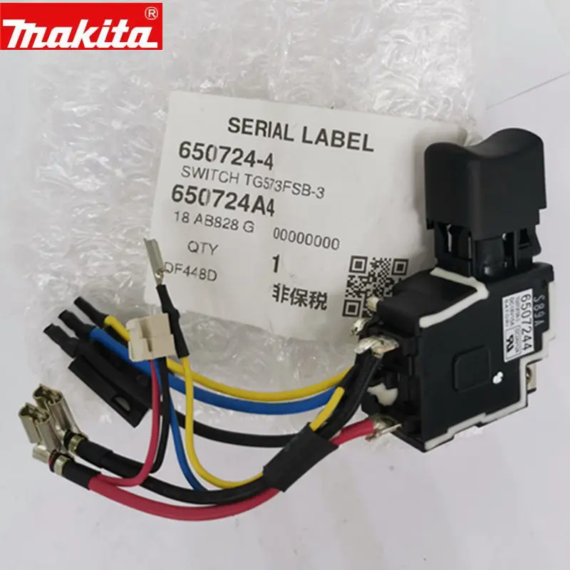 MAKITA 650724-4 Switch for BDF458RFE DHP458Z DDF458  DF448D DDF458RFE BHP458Z BHP450RFE BDF458Z BDF458RFE BDF448Z DDF438 6507244