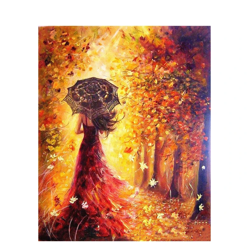 

DIY Oil Painting By Number Girl Canvas To Paint With Numbers Picture With Frame Coloring Kits For Adults Figure Home Decoration