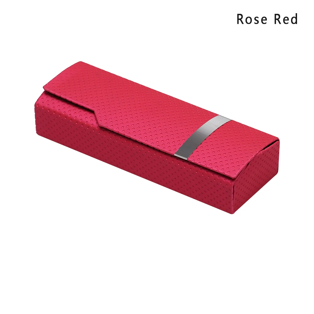 Горячая Распродажа Портативный Модный чехол для солнцезащитных очков Имитация древесины Чехол для очков унисекс жесткий ручной работы квадратная Складная Коробка Чехол для очков - Цвет: Style2-Rose Red