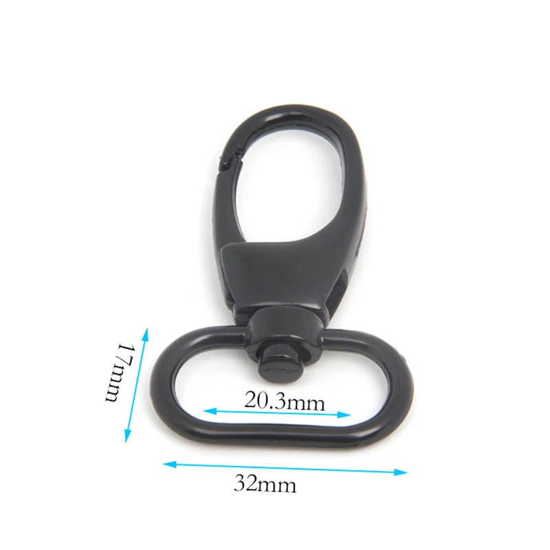 20mm Gunmetal 6 шт. металлический поворотный замок-карабин клипса с карабином оснастки крюк вытяжной шнур крюк карабин для пряжки темно-серый цвет золото серебро бронза - Цвет: 20mm Gunmetal