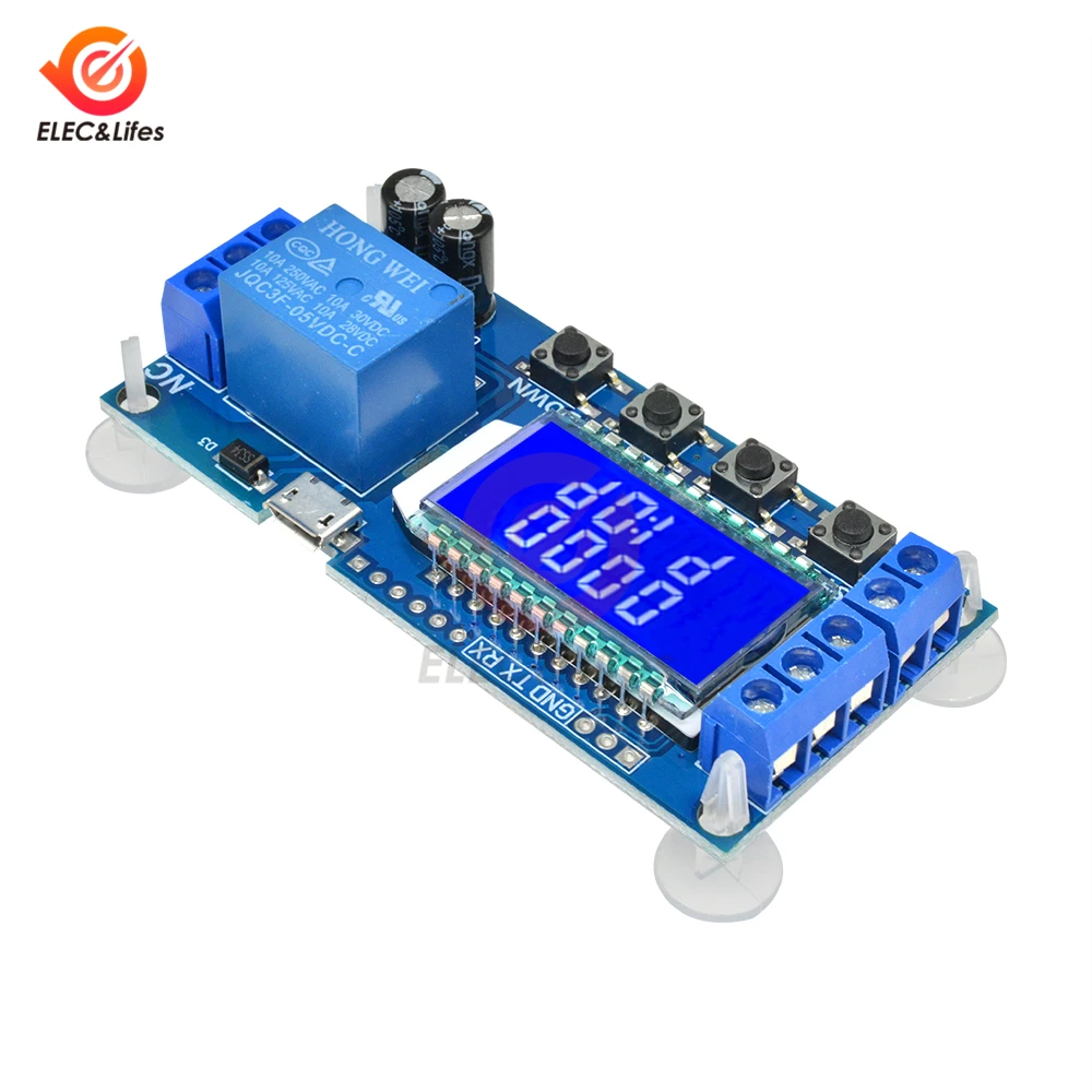 DC 6-30V Micro USB 5V lcd Цифровой Реле времени задержки модуль многофункциональный таймер переключатель цикл запуска плата модуля 80*38,3mm