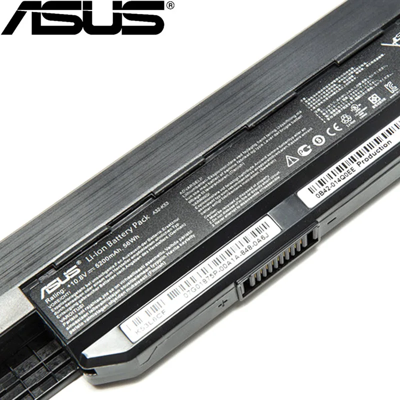 ASUS с адаптером переменного тока питания Батарея K53 K53E X54C X53S X53 K53S X53E 5200 мА/ч, 10,8 В 56wh