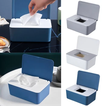 

Wet Tissue Box Desktop Seal Baby Wipes Paper Storage Box Dispenser Holder Household Plastic Dust-proof With Lid Tissue Box