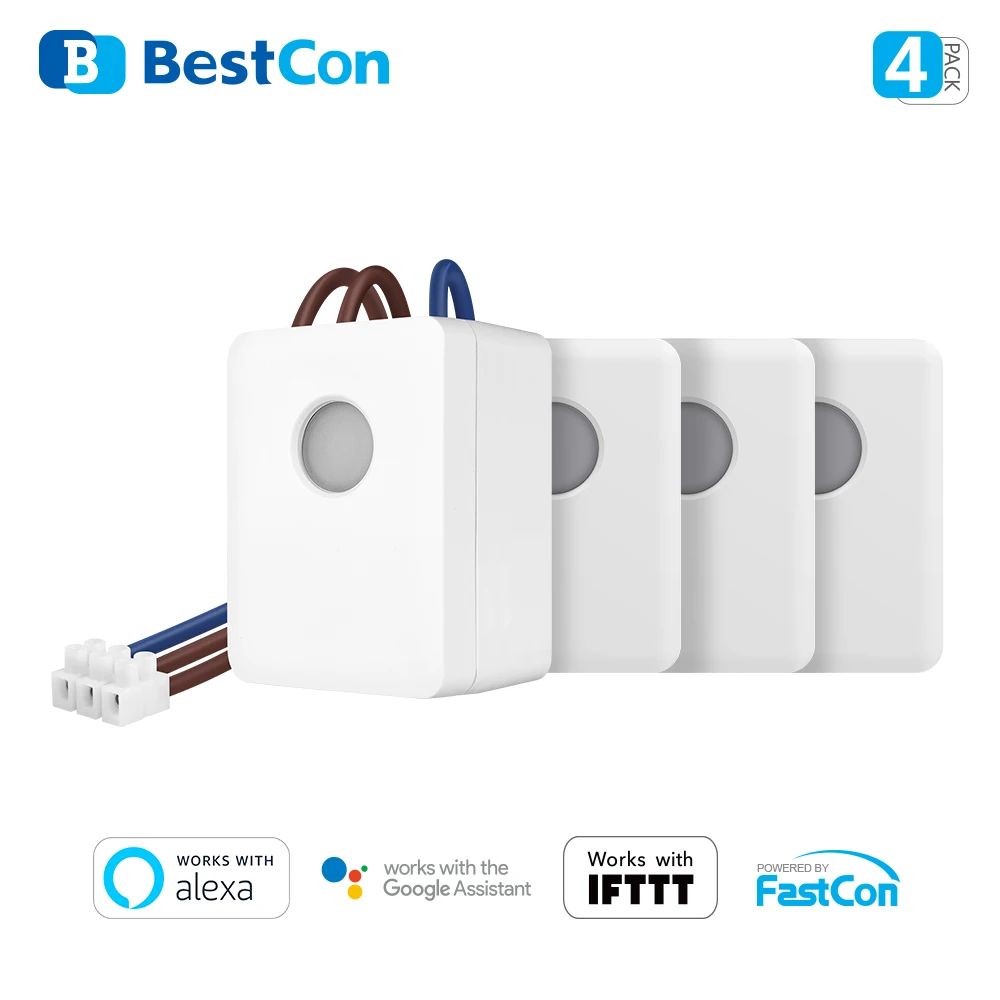 4-Pack SCB1E BroadLink BestCon Metering 16A умный переключатель DIY блок управления работает с Alexa и Google Home - Комплект: 4-Pack