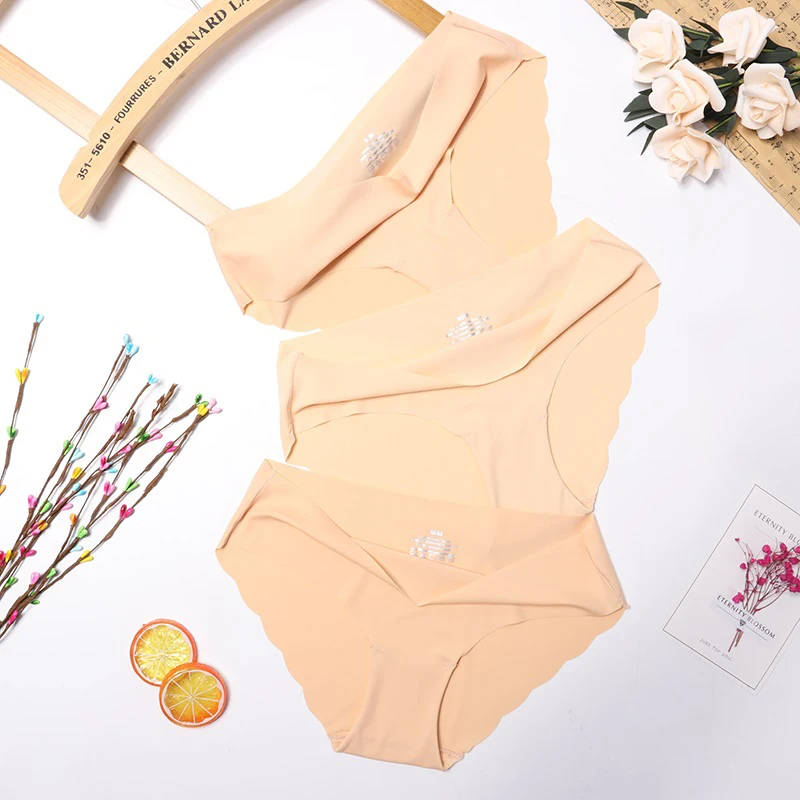 style 10 3 шт./лот, бесшовные трусики, комплект нижнего белья, женское комфортное нижнее белье, одноцветные хлопковые трусики со средней талией, женские трусы, нижнее белье - Цвет: style 10