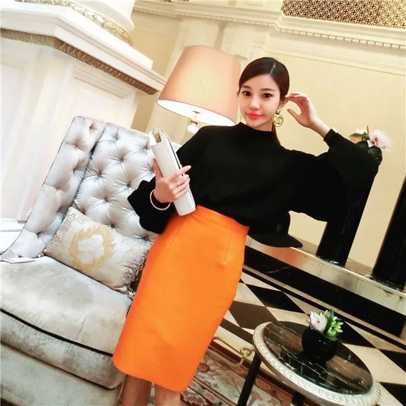 slazenger skort Elegant Women's Pencil Skirt New Fashion Korean OL Style Plus Size High Waist Knee Length Work Office Bodycon Skirt black pencil skirt Skirts