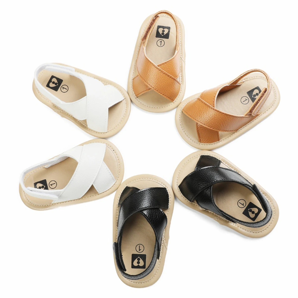 Bebé sandalias para niños y niñas cruzado hueco fuera suela suave zapatos casuales de verano Zapatos en primer lugar los caminantes