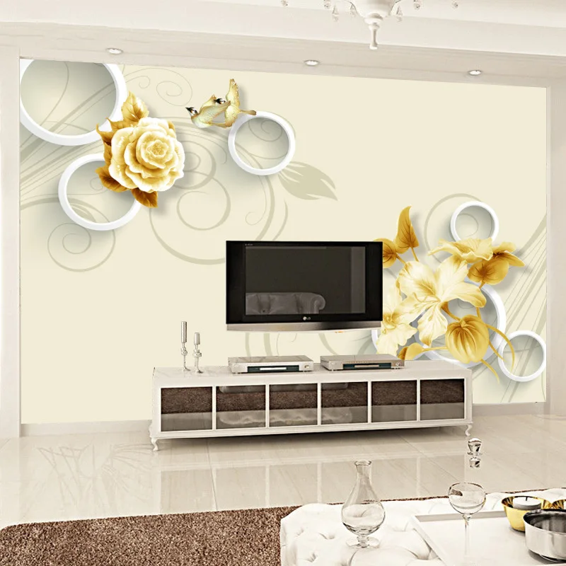 

Simple 3D Mural Background of Television in the Drawing Room Wallpaper Mural Whole Piece Non-woven Wallpaper Wall Cloth