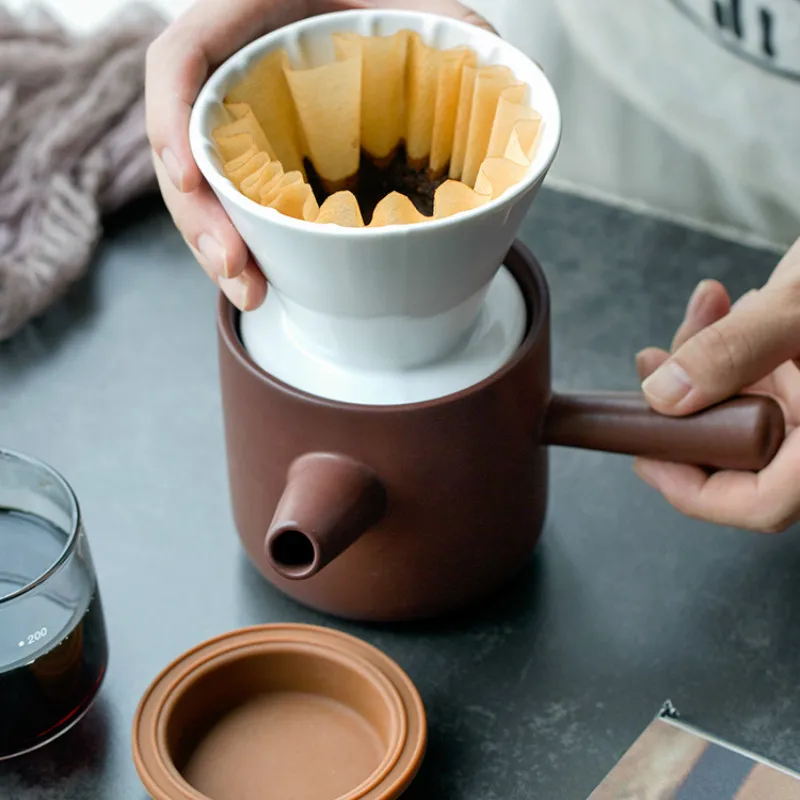 Creative home portable hand coffee pot filter ceramic coffee filter cup set household portable coffee appliances pf92712