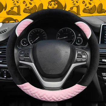 

Winter Warm Soft Plush Car Steering Wheel Cover Ears for Lada Kia Ford Mazda Nissan BMW VW Toyota Hyundai Girls Car Accessories