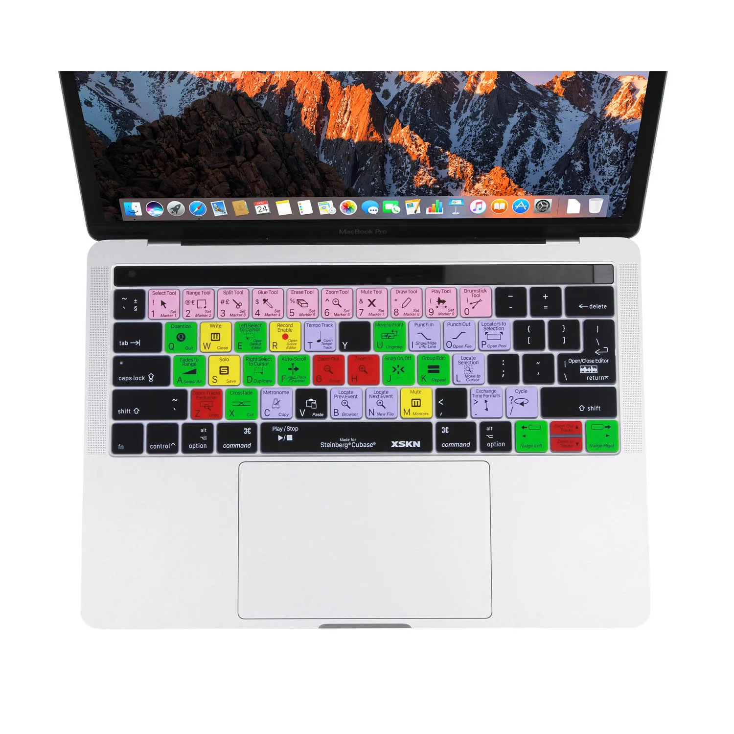 

Чехол для клавиатуры XSKN Steinberg Cubase для MacBook Pro 13,3 A1706 A1989 A2159 MacBook Pro 15,4 A1707 A1990 с сенсорной панелью