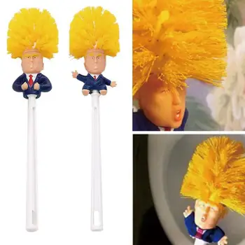 

1PC Creative Donald Trump Brush Toilet Supplies Set Toilet WC Accessories Brush Borstel Original Holders Cleaning Paper Bat B5D7