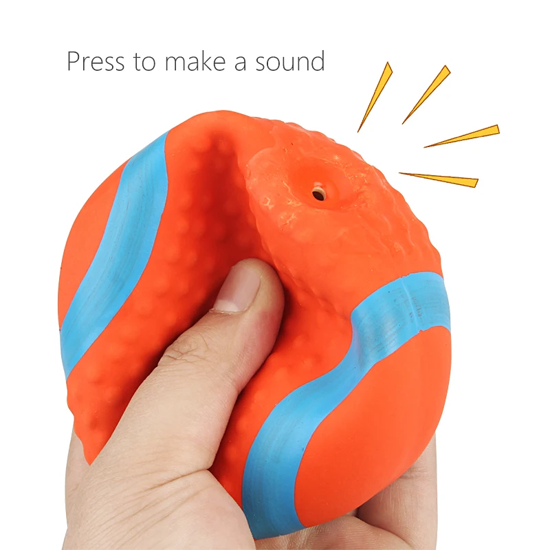 Rugby-Inspired Small Dog Squeaky Toy with Cotton Filling and Latex Exterior