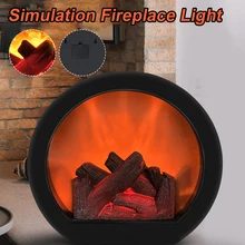 

Simulation Fireplace Firewood Lanterns Lamp Desktop Ornaments Dynamic Vision 3D Flame Touch Switch Home Decoration Light New