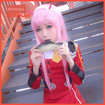 

New DARLING In The FRANXX ZERO TWO CODE 002 Cosplay Wig Costume Accessory 100cm Long Straight Pink Women Girls Anime Party Hair