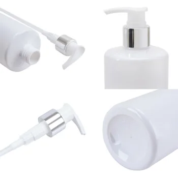 

4PCS 500ml White Cylindrical PET Plastic Bottle Split Lotion Pump Large Bathroom Accessories