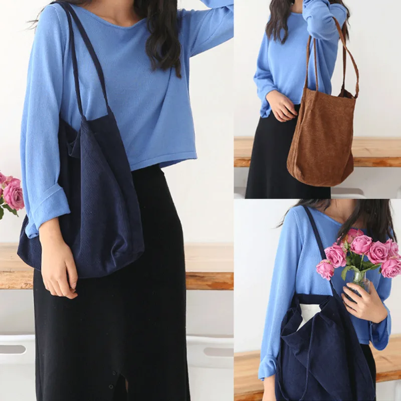 

Crossbody Women Corduroy Shoulder Shopping Bag Tote Package Bags Satchel Handbags