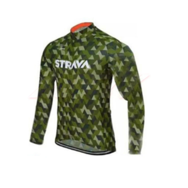 Fleece top STRAVA/Зимний Трикотажный костюм с длинными рукавами; комбинезон; ropa ciclismo; одежда для горного велосипеда; униформа - Цвет: Fleece top